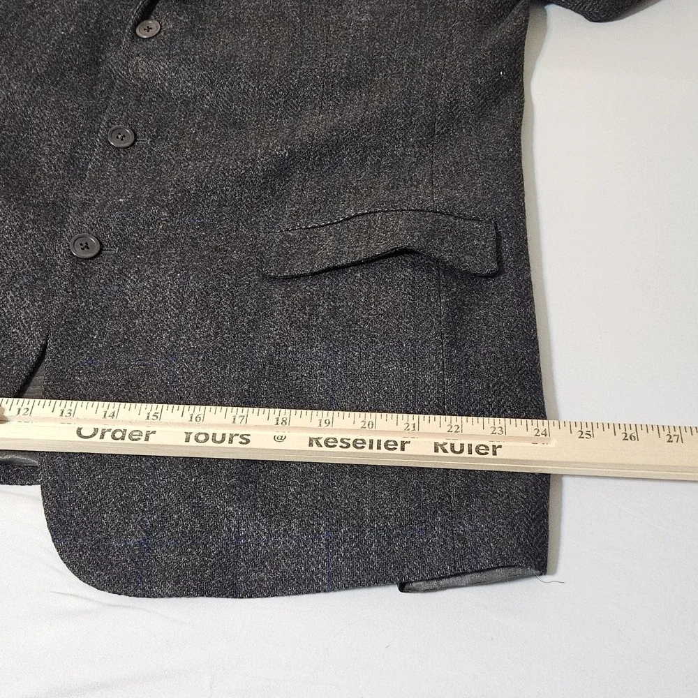 VTG Southwick 46 Wool Brown Blue Pinstripe Tweed Suit Blazer Sport Coat USA‎